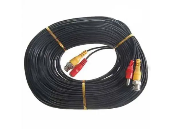 bnc+dc video kabel 30m cerny pro 1 kameru (analog, ahd)
