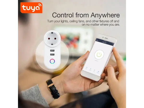 chytra wifi zasuvka tuya lspa2, 2x usb port