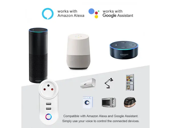 chytra wifi zasuvka tuya lspa2, 2x usb port