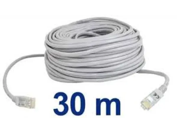 utp sitovy kabel patch rj45 cat5e 30m sedy 