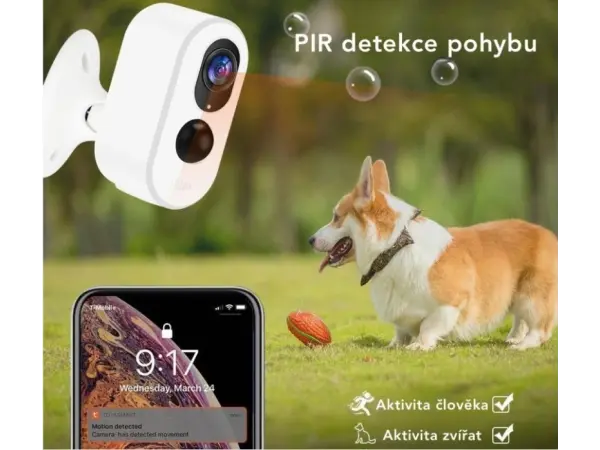 WiFi P2P IP kamera Tuya PST-SDW-2 2Mpx 2ks baterie