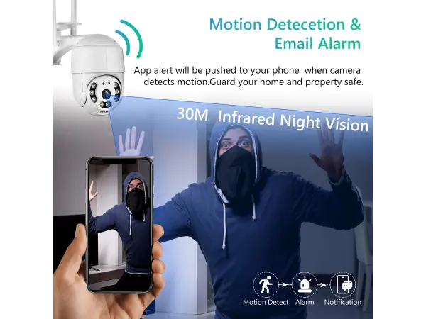 wifi ptz otocna kamera xm-237 2mpx, 4x digitalni zoom, ir+led prisvit