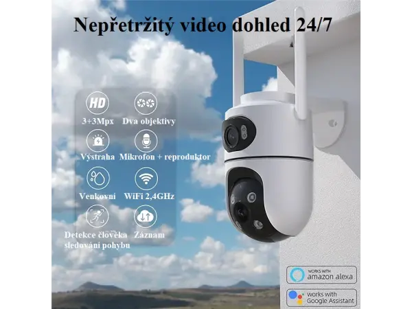 ptz oktocna p2p kamera se dvema objektivy xm-620 6mpx (3+3mpx)