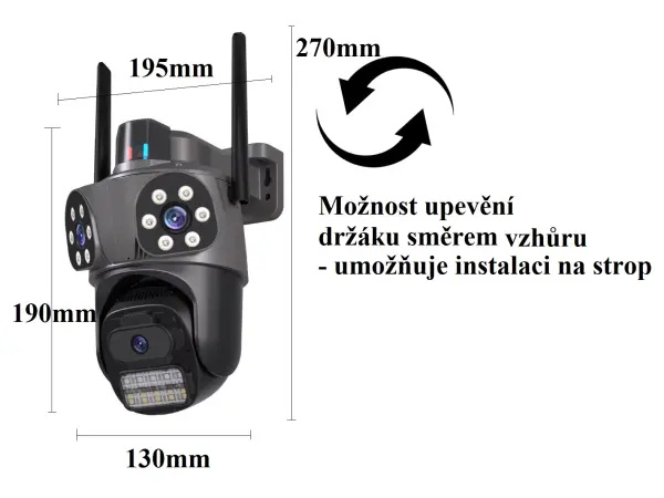 p2p ptz kamera se tremi objektivy 2+2+4mpx xm-850