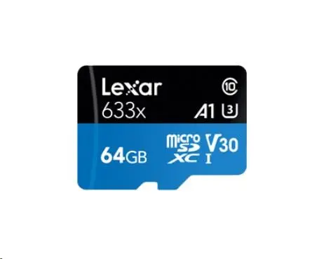 micro sdxc card 64gb v30 a1 100mb/s lexar