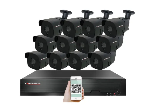 PoE IP 12 kamerov� set XM-1207B 4MPx, CZ menu