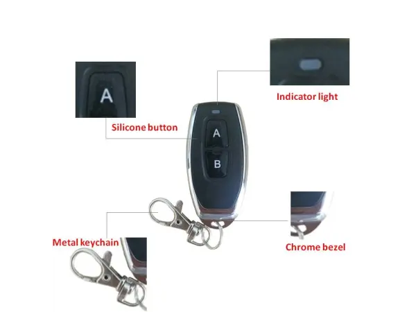 rf bezdratovy kovovy dalkovy ovladac 433mhz ab