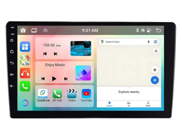 2din autoradio a3454 s 10,1" lcd, android 13, 4gb ram, 64gb uloziste, carplay, android auto, wifi, gps, bluetooth, fm rds