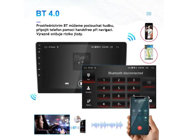 2din autoradio a3195up s androidem 13, 9" dotykovym lcd, 2 gb ram, 64 gb rom, carplay a android auto