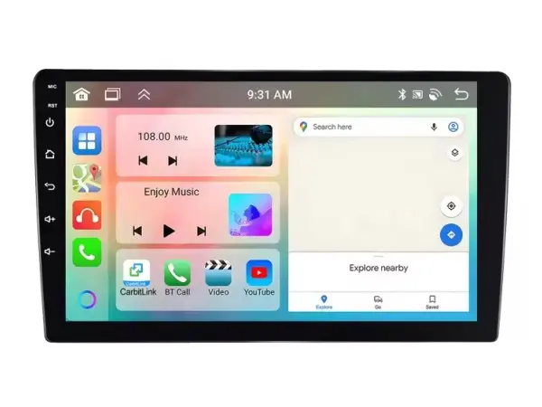 2din autoradio a3453 s 9" lcd, android 13 carplay, android auto, 4gb ram, 64gb rom, wifi, gps, bluetooth, rds