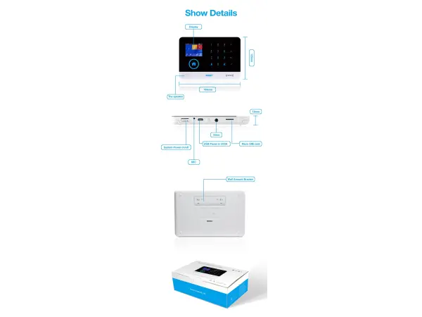 wi-fi/gsm alarm system tuya pst-wg103t white pro android,ios