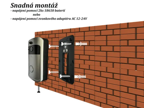 domovni wifi zvonek s full hd kamerou, pst-dv-114 tuya, android/ios silver