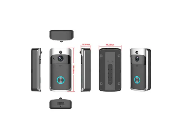 domovni wifi zvonek s full hd kamerou, pst-dv-114 tuya, android/ios black