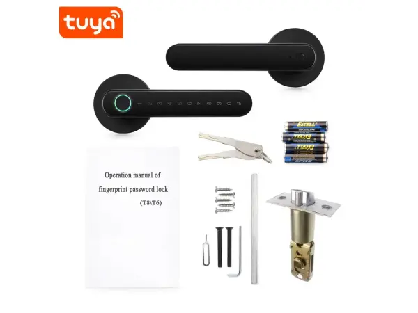 tuya smart dverni zamek s cteckou otisku prstu bluetooth pst-t8
