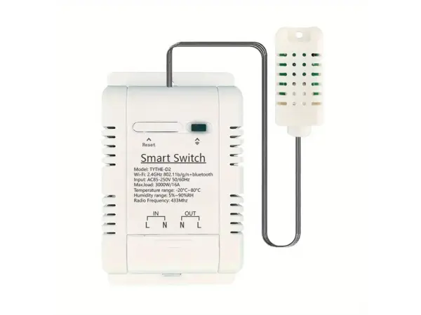 wifi chytry spinac se senzorem teploty, vlhkosti, mereni spotreby tythe-d2