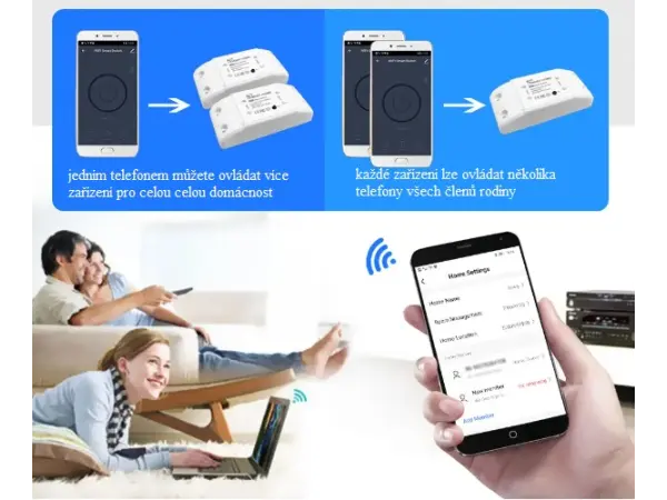 WiFi sp�na� pro 220V WF-S1 app. Tuya Smart, Smart Life,