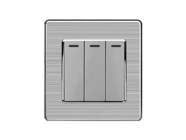 sran 3vypinac sedy, vcetne ramecku z nerez oceli