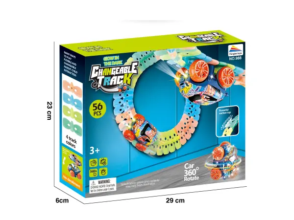 detska svitici autodraha a988, 56 ks dilku s led autickem