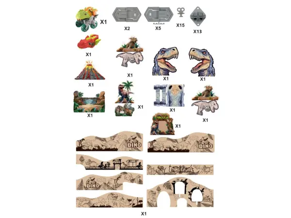 dinosauri park a1788 - papirova kartonova draha (auto set)