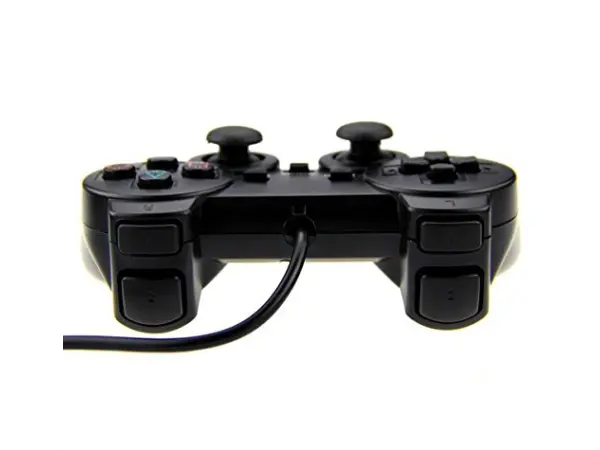 dratovy herni ovladac pro ps2, gamepad playstation 2, cerna barva