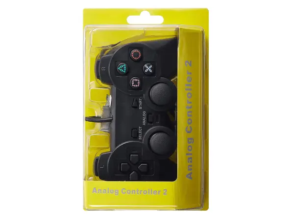 Dr�tov� hern� ovlada� pro PS2, gamepad PlayStation 2, �ern� barva