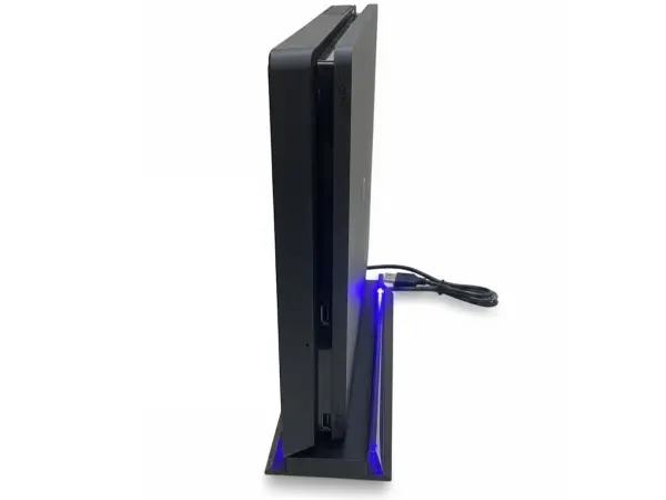 vertikalni stojan p4-fat049 s usb hub 3x, podsviceny - cerny (ps4)