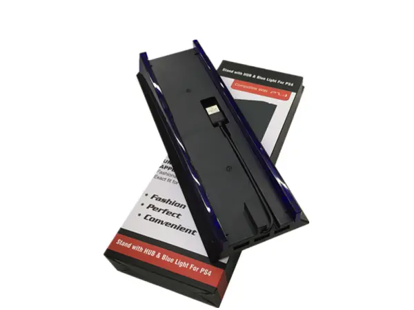 vertikalni stojan p4-fat049 s usb hub 3x, podsviceny - cerny (ps4)