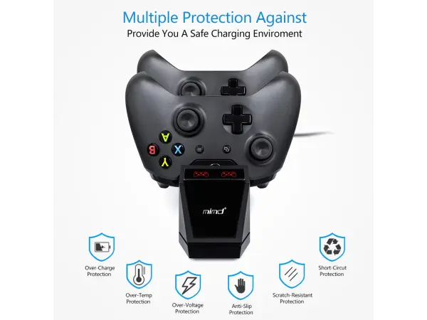 nabijeci stanice mimd-428 pro 2 ovladace + 2x baterie pro xbox one - black (xone)