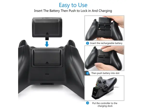 nabijeci stanice mimd-428 pro 2 ovladace + 2x baterie pro xbox one - black (xone)