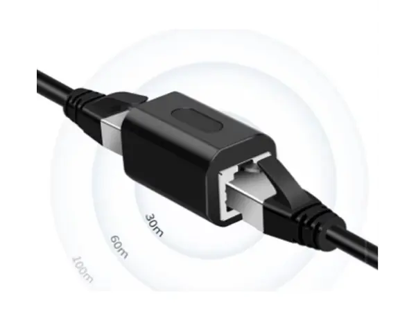 rj45 ethernet spojovaci konektor spojka black