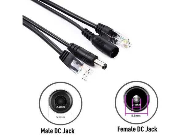 Pasivn� PoE injektor + splitter kabel  pro cctv kameru 