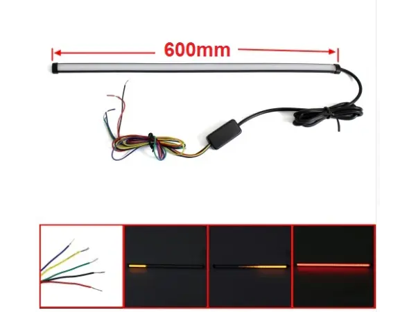 volna led brzdove svetlo s blinkry na motorku 60cm