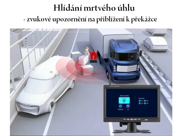 wifi parkovaci set truck a4007, 1x 18led kamera s lcd 7" splitscreen monitorem