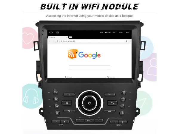 Autor�dio 9" A2951 Android 9,1 - podpora BT GPS WiFi pro Ford/Mondeo 2013-2018