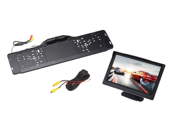 parkovaci set lcd 5" + kamera a3723 ahd/cvbs 7 led v drzaku spz