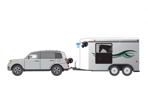 parkovaci set pro prevoz koni lcd 5 + kamera 4 led + predni kamera+ wifi video transmitter 2,4 ghz