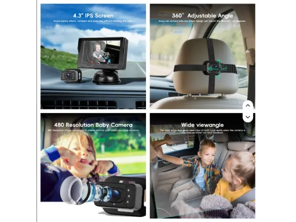 detska autokamera a4214 s 4,3" ips monitorem