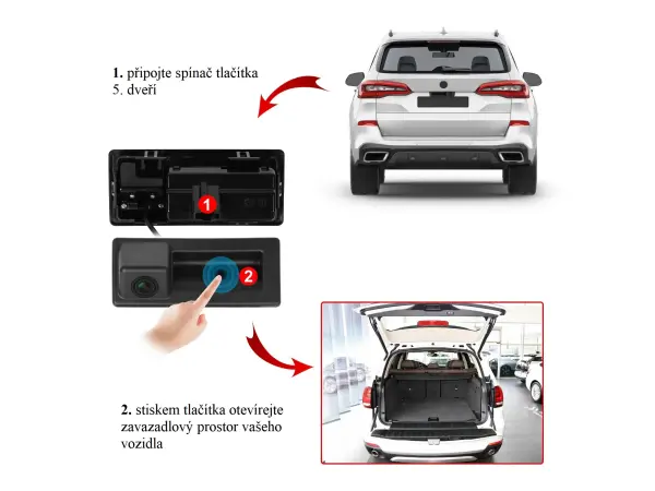 tlacitko pro elektricke ovladani zamku patych dveri vw audi skoda s parkovaci kamerou