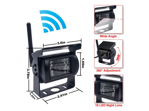 volna parkovaci kamera predni 2510mhz pro wifi 12/24v truck set
