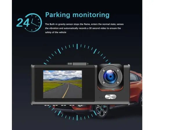 dvr 2" lcd kamera w7747 do auta s dvojitym objektivem black box dash cam hd 1080p 