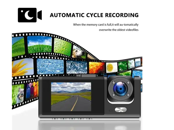 dvr 2" lcd kamera w7747 do auta s dvojitym objektivem black box dash cam hd 1080p 