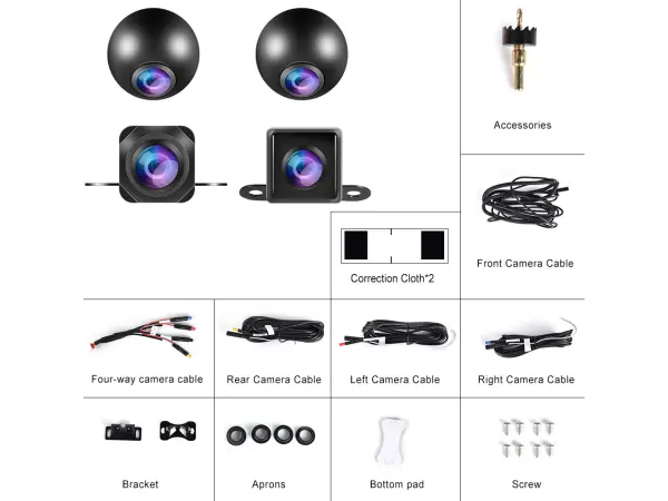 panoramaticky kamerovy system 360� ahd 720p ful color a3055 pro automobily