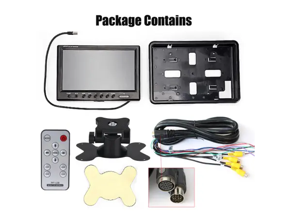 lcd 9" c0062 cinch split screen quad  4ch pro parkovaci kamery