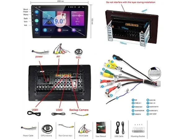 2DIN Autor�dio 9" LCD A3018 2GB+32GB Android 11 s CarPlay, Android Auto, GPS WIFI BT FM