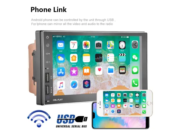 2DIN Autor�dio 7" A2838 Android 9.1, P�ehr�va� s GPS WIFI BT FM Phone Link USB