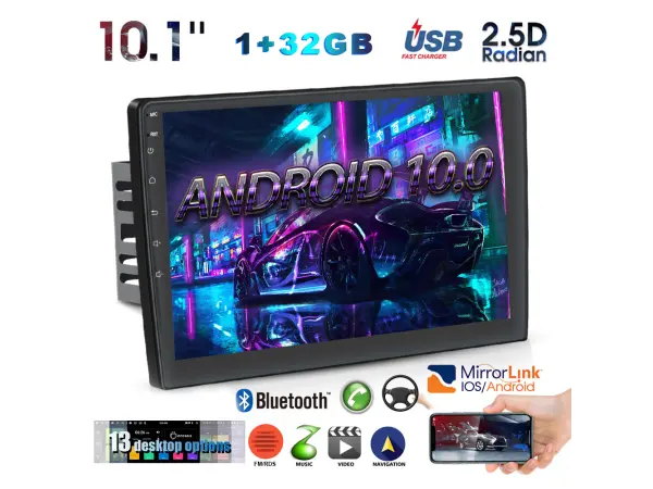 2DIN Autor�dio 10,1" LCD A2752 Android 10, P�ehr�va� s GPS WIFI BT FM Phone Link USB, DAB+