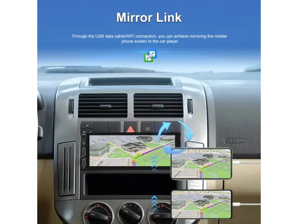 1din autoradio a3446, dotykovy displej 6,86 s bezdratovym carplay a android auto