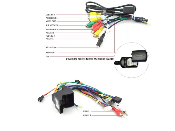 Autor�dio 9"LCD A2318 Android 9,0 - podpora 4G BT GPS WiFi pro VW Passat Golf  �koda