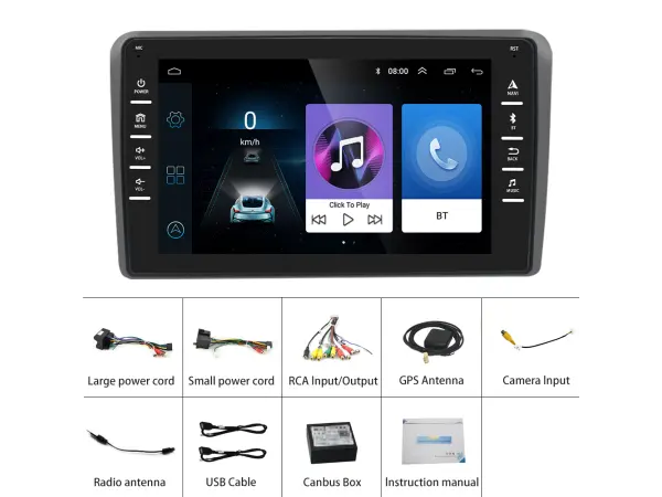 autoradio 8"lcd q3531 android 9.1 pro audi a3 2008-2012