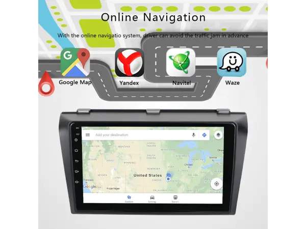 autoradio 9" d0001kt android 8.1, podpora bt gps wifi pro mazda 3 2004-2009